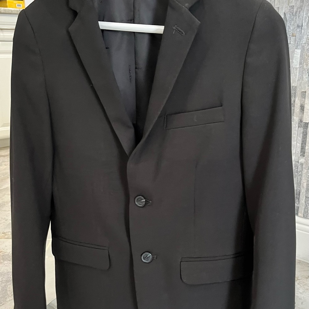 Boys Black Calvin Klein Suit Jacket